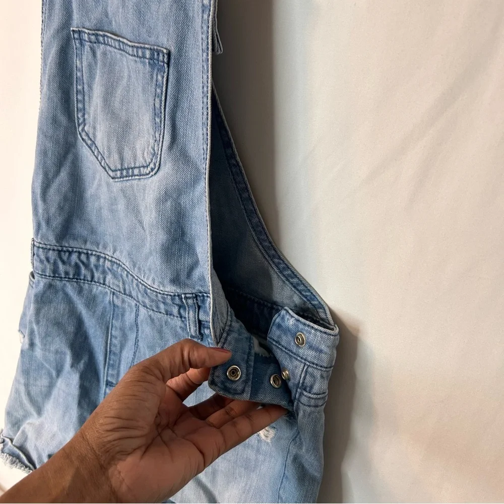 The Children's Place Girl’s Blue Denim Jeans Romper Overalls Sleeveless Size 10